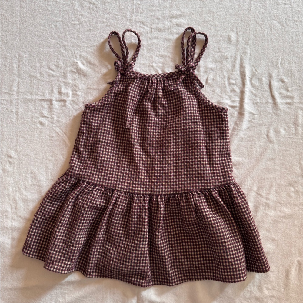 Zara Burgundy Checkered Sleeveless Top